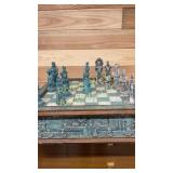 Vintage carved stone chess set