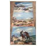 3- original oil paintings pieces G Lucas '47