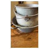 Assorted vintage wash tubs and galvi buckets