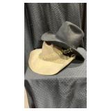 2 felt hats. 1 black Beaver Hat Ten X size 7. 1