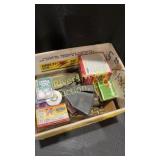 Box of miscellaneous hunting/fishing gear.