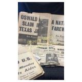 Assortment of Kennedy newspapers from 1960's-