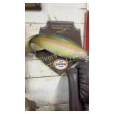 Light Olympia rainbow, trout sign