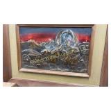 Embossed Copper Western Artwork Cowboy Art Wood