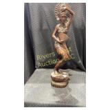 Carved wood dancing lady decoration