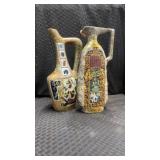 Set of Egyptian inspired decanters.