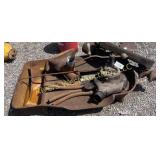 Antique forge table with Western chief blower