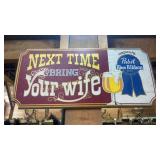 Pabst Blue Ribbon wooden advertising