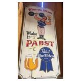 Pabst Blue Ribbon wooden advertising
