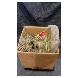 Box of vintage and  brass outlet covers