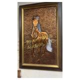 Framed copper Horse artwork