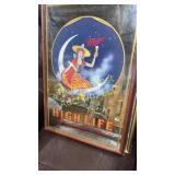 Vintage Miller, highlife, mirrored advertisement
