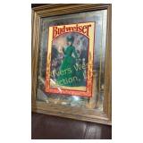 Vintage Budweiser mirrored advertisement vintage
