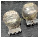 Two antique Westinghouse Watt hour meters