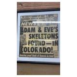 1992 framed weekly world news of Adam and Eve