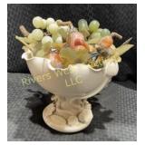 Antique fruit bowl with antique stone fruit decor