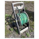 Garden hose reel with hose