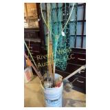 Five vintage/antique deep sea rods with one net
