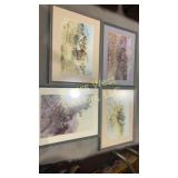 Set of four CM Russell framed prints