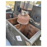 Wooden Case w/ Kerosene Lamp