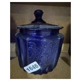 Cobalt Blue Jar w/ Lid
