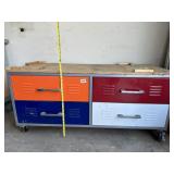 21"x19"x47" Four Drawer Rolling Box