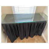 Metal Table w/ Separate 17"x50" Glass Top