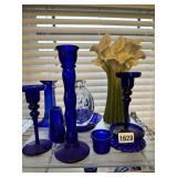 Group: Cobalt Blue Candlestick Holders