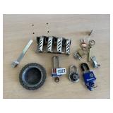 Group: Various Locks w/ Keys, Coin Dispenser, Ash