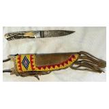 Vintage Lee Bench Made FE Edwards Damascus Knife
