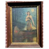Early 20th C. Native American Canoe Print