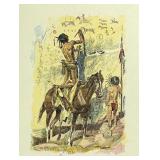 C.M. Russell Indian Painting Print 1926