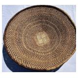 Hand Woven Brown Spiral Chevron Bowl