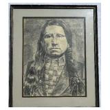 Jay Sale 1997 Signed Native American Portrait