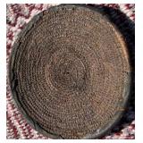 Hand-Coiled Woven Tribal Bowl Disk Basket