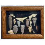 Western Native American Stone Points Framed