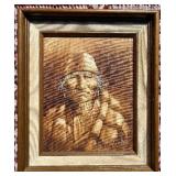 Signed Western Americana Elder Portrait