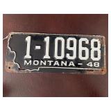 1948 Montana License Plate with Butte Designation