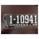 1948 Montana License Plate with Embossed Design