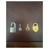 Two Metal Padlocks with Keys