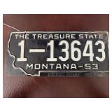 Butte Montana License Plate, 1953