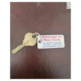 Metal Key with New York Return Tag