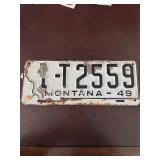 1949 Montana License Plate, Butte MT