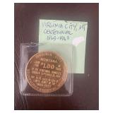 Virginia City, MT Centennial Bronze Medal