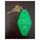 Green Owl Motel Room Key and Tag