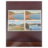 Set of Four Linen Postcards, Montana Scenes