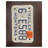 Montana Trailer License Plate 6-E588