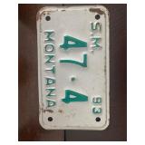 Montana 1993 S.M. License Plate