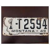 1949 Montana Metal License Plate