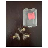 Set of Fishing Flies with Plastic Case